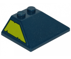 Slope 45 3 x 4 Double / 33 with Lime Trapezoid with Cut Out Edges Pattern Model Left Side (Sticker) - Set 70839