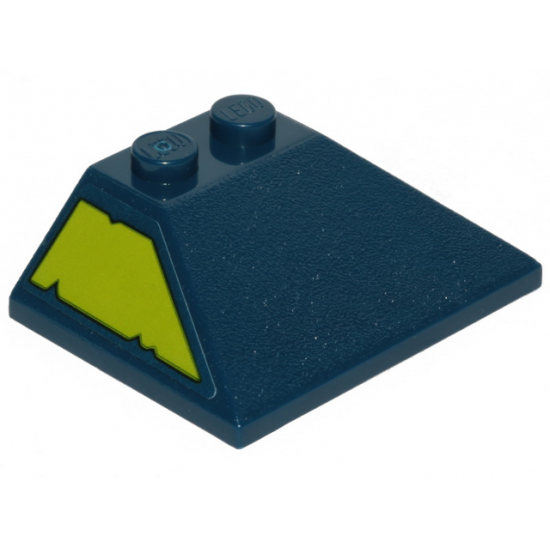 Slope 45 3 x 4 Double / 33 with Lime Trapezoid with Cut Out Edges Pattern Model Left Side (Sticker) - Set 70839