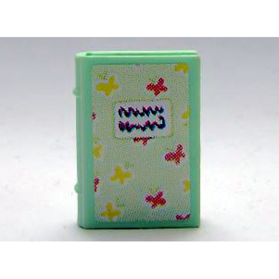 Minifigure, Utensil Book 2 x 3 with Red and Yellow Butterflies Diary Pattern (Stickers) - Set 3211