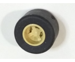 Wheel & Tire Assembly 8mm D. x 9mm (for Slicks), Hole Notched for Wheels Holder Pin with Black Tire Smooth Small Wide Slick (30027b / 30028)