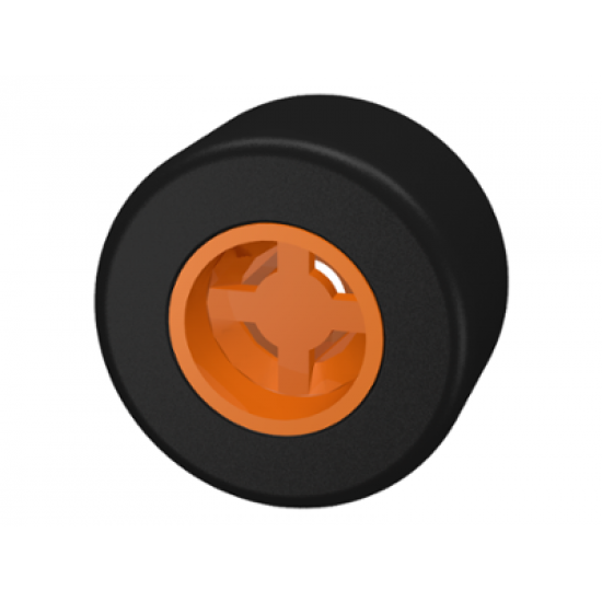 Wheel & Tire Assembly 8mm D. x 9mm (for Slicks), Hole Notched for Wheels Holder Pin with Black Tire Smooth Small Wide Slick (30027b / 30028)