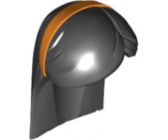 Minifigure, Hair Long Straight with Orange Headband Pattern
