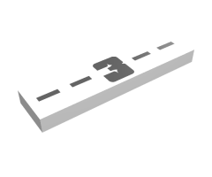 Tile 1 x 4 with '- - 3 - -' Pattern