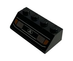 Slope 45 2 x 4 with Headlights 1 Pattern, White Lines