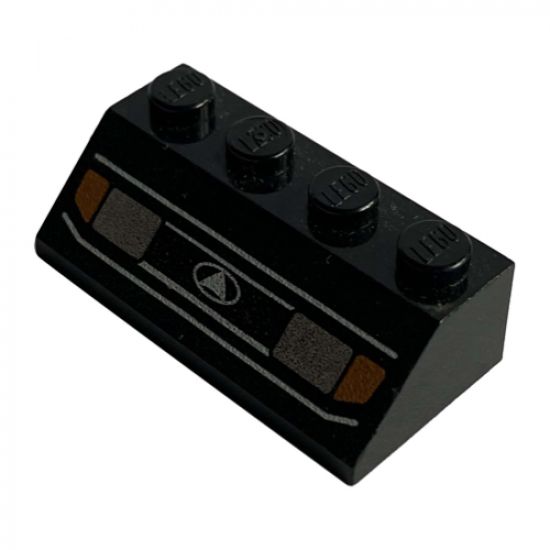 Slope 45 2 x 4 with Headlights 1 Pattern, White Lines