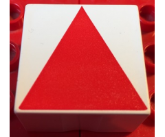 Duplo, Tile 2 x 2 x 1 with Shape Red Isosceles Triangle Pattern