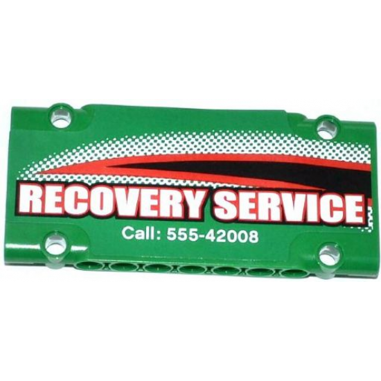 Technic, Panel Plate 5 x 11 x 1 with 'RECOVERY SERVICE' and 'Call: 555-42008' Pattern Model Right Side (Sticker) - Set 42008