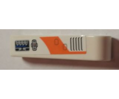 Technic, Liftarm 1 x 5 Thick with Vents, Controls and Orange Curved Stripe Pattern Model Left Side (Sticker) - Set 7646