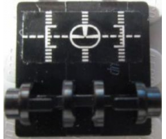 Hinge Brick 2 x 2 Top Plate with Silver Head-Up Display (HUD) on Black Background Pattern (Sticker) - Set 7753