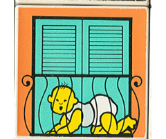 Duplo, Tile 2 x 2 x 1 with Home Mosaic Picture 04 Pattern (Set 9221)