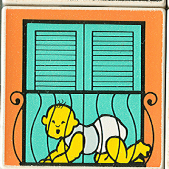 Duplo, Tile 2 x 2 x 1 with Home Mosaic Picture 04 Pattern (Set 9221)