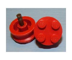 Wheel Classic 4 Studs and Axle without Inner Side Supports (Lego Logo Open O Style)