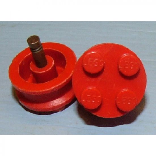 Wheel Classic 4 Studs and Axle without Inner Side Supports (Lego Logo Open O Style)