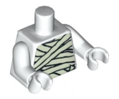 Torso Mummy Wrapping Bandages Glow In Dark Pattern / White Arms / White Hands