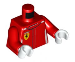 Torso Speed Champions with Ferrari Logo Pattern / Red Arms / White Hands