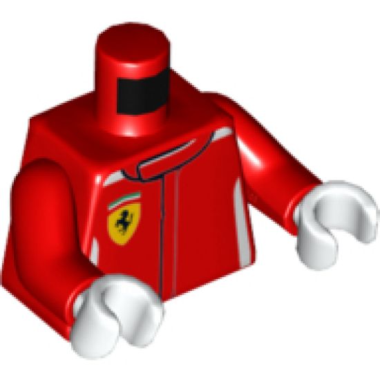 Torso Speed Champions with Ferrari Logo Pattern / Red Arms / White Hands