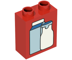 Duplo, Brick 1 x 2 x 2 with Carton and Bottle Pattern
