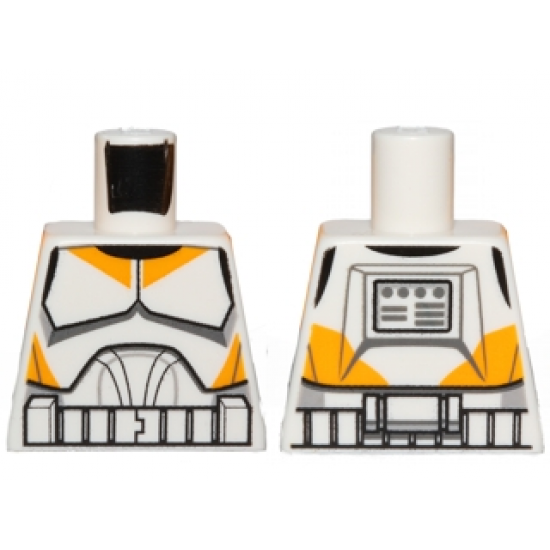 Torso SW Armor Clone Trooper with Bright Light Orange Markings Pattern