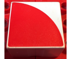 Duplo, Tile 2 x 2 x 1 with Shape Red Quarter Circle Pattern