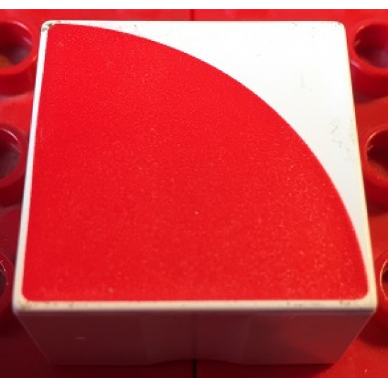 Duplo, Tile 2 x 2 x 1 with Shape Red Quarter Circle Pattern