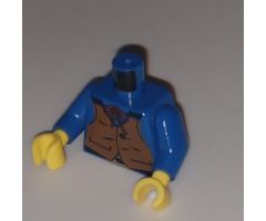 Torso Western Cowboy Brown Vest, Buckle, String Bow Tie Pattern / Blue Arms / Yellow Hands
