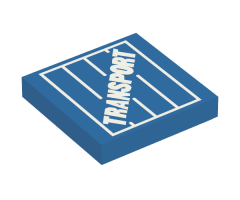 Tile 2 x 2 with Transport Text on Crate Pattern