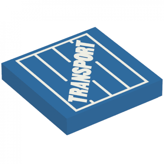 Tile 2 x 2 with Transport Text on Crate Pattern