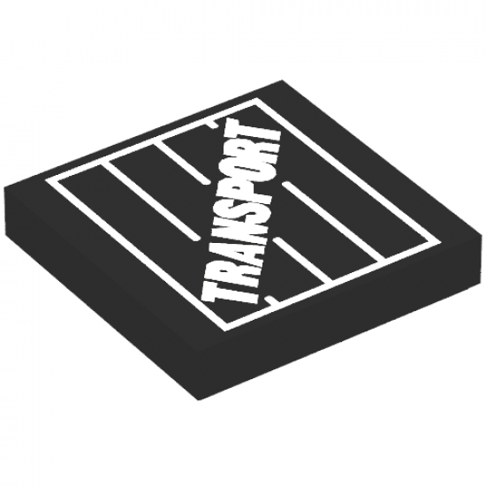 Tile 2 x 2 with Transport Text on Crate Pattern