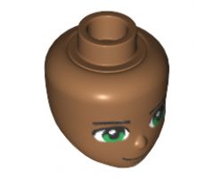 Mini Doll, Head Friends Male with Green Eyes, Black Eyebrows and Closed Mouth Smile Pattern