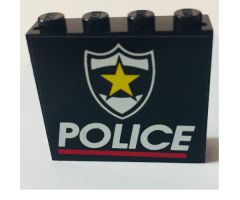 Panel 1 x 4 x 3 with Police Red Line and Yellow Star Badge Pattern (Printed)