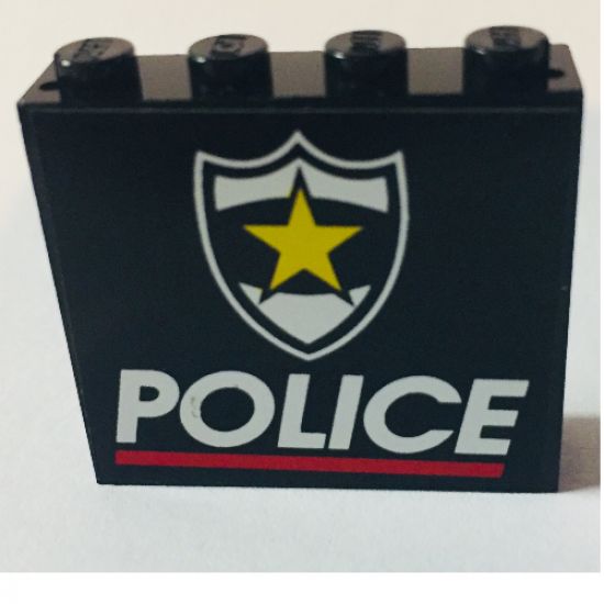 Panel 1 x 4 x 3 with Police Red Line and Yellow Star Badge Pattern (Printed)