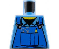 Torso Mechanic Shirt with Blue Overalls, Tools in Pocket Pattern