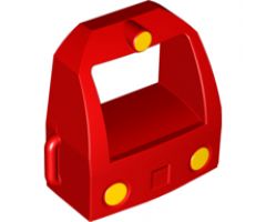 Duplo, Train Passenger Locomotive Front with Three Yellow Headlights Pattern