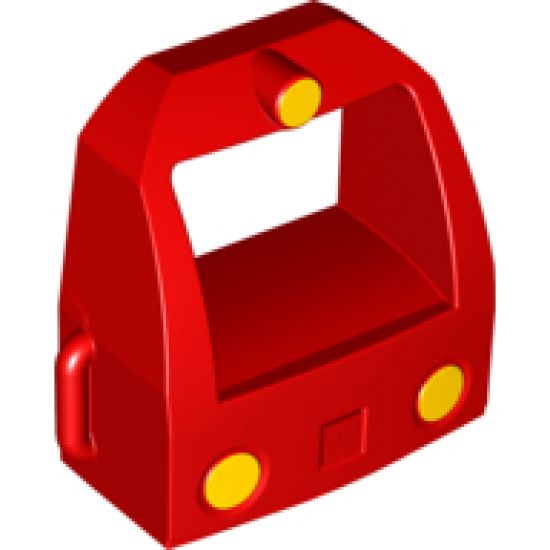 Duplo, Train Passenger Locomotive Front with Three Yellow Headlights Pattern