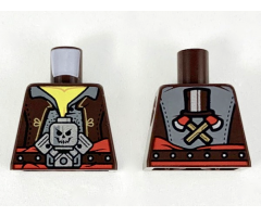 Torso Vest, Dark Bluish Gray Shirt, Silver Minifigure Skull Pattern