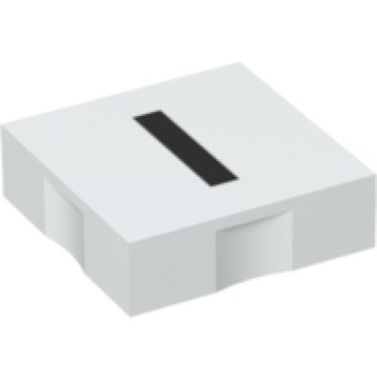 Duplo, Tile 2 x 2 with Black Lowercase Letter l Pattern