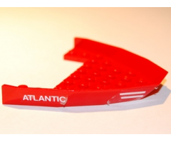 Boat Bow Top 8 x 10 x 1 with White 'ATLANTIC' and White Stripes Pattern on Both Sides (Stickers) - Set 6542
