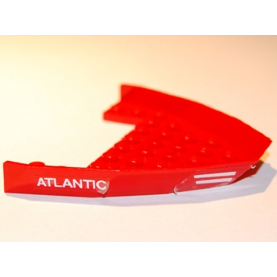Boat Bow Top 8 x 10 x 1 with White 'ATLANTIC' and White Stripes Pattern on Both Sides (Stickers) - Set 6542