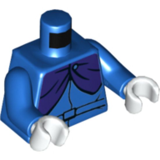 Torso Shirt with Belt and Dark Purple Cape Clasp Pattern (Headless Horseman) / Blue Arms / White Hands