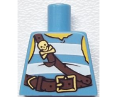 Torso Pirate Stripes White with Leather Straps with Skull and Crossbones Pattern