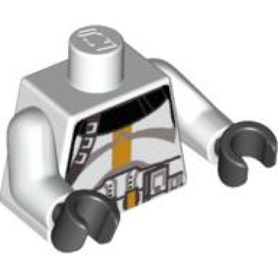 Torso SW Armor Clone Trooper with Yellow Stripe Pattern / White Arms / Black Hands