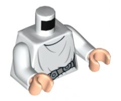 Torso SW Loose Dress Dark Bluish Gray Folds, Detailed Belt Pattern (Leia) / White Arms / Light Nougat Hands