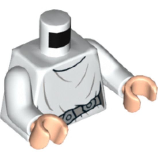 Torso SW Loose Dress Dark Bluish Gray Folds, Detailed Belt Pattern (Leia) / White Arms / Light Nougat Hands