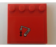 Tile, Modified 4 x 4 with Studs on Edge with Crane Vertical Movement Pattern (Sticker) - Set 8289