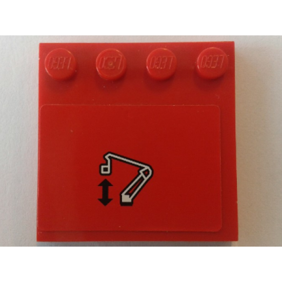 Tile, Modified 4 x 4 with Studs on Edge with Crane Vertical Movement Pattern (Sticker) - Set 8289