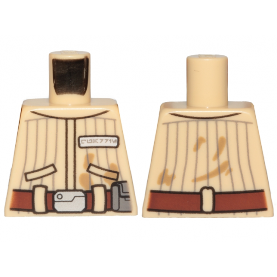 Torso SW Jacket with Vertical Stripes, Reddish Brown Belt, Badge with Alien Letters Pattern (Quarrie)