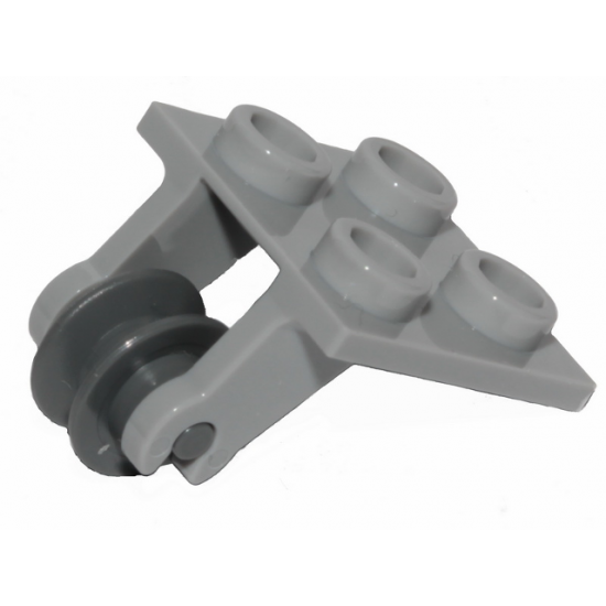 Aircraft Plate, Modified 2 x 2 Thin with Plane Single Wheel Holder and Dark Bluish Gray Pulley Wheel (2415 / 3464)