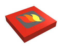 Tile 2 x 2 with Classic Fire Logo Small Pattern