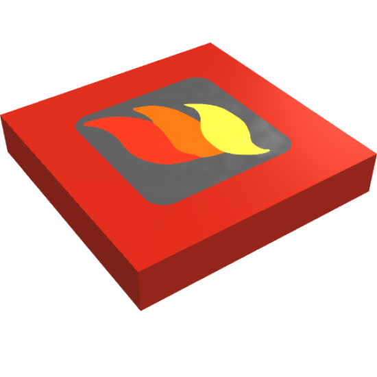 Tile 2 x 2 with Classic Fire Logo Small Pattern