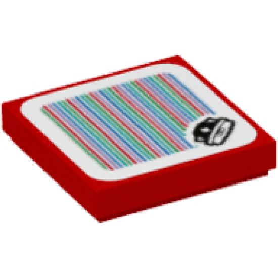 Tile 2 x 2 with Super Mario Scanner Code Spiny Pattern (Sticker) - Set 71382